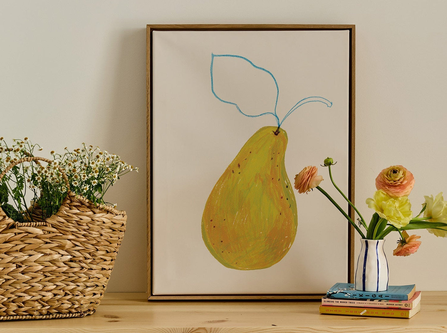 Pear Study in Blue, Poster
