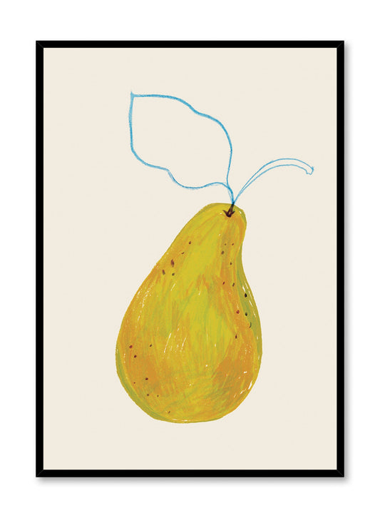 Pear Study in Blue, Poster