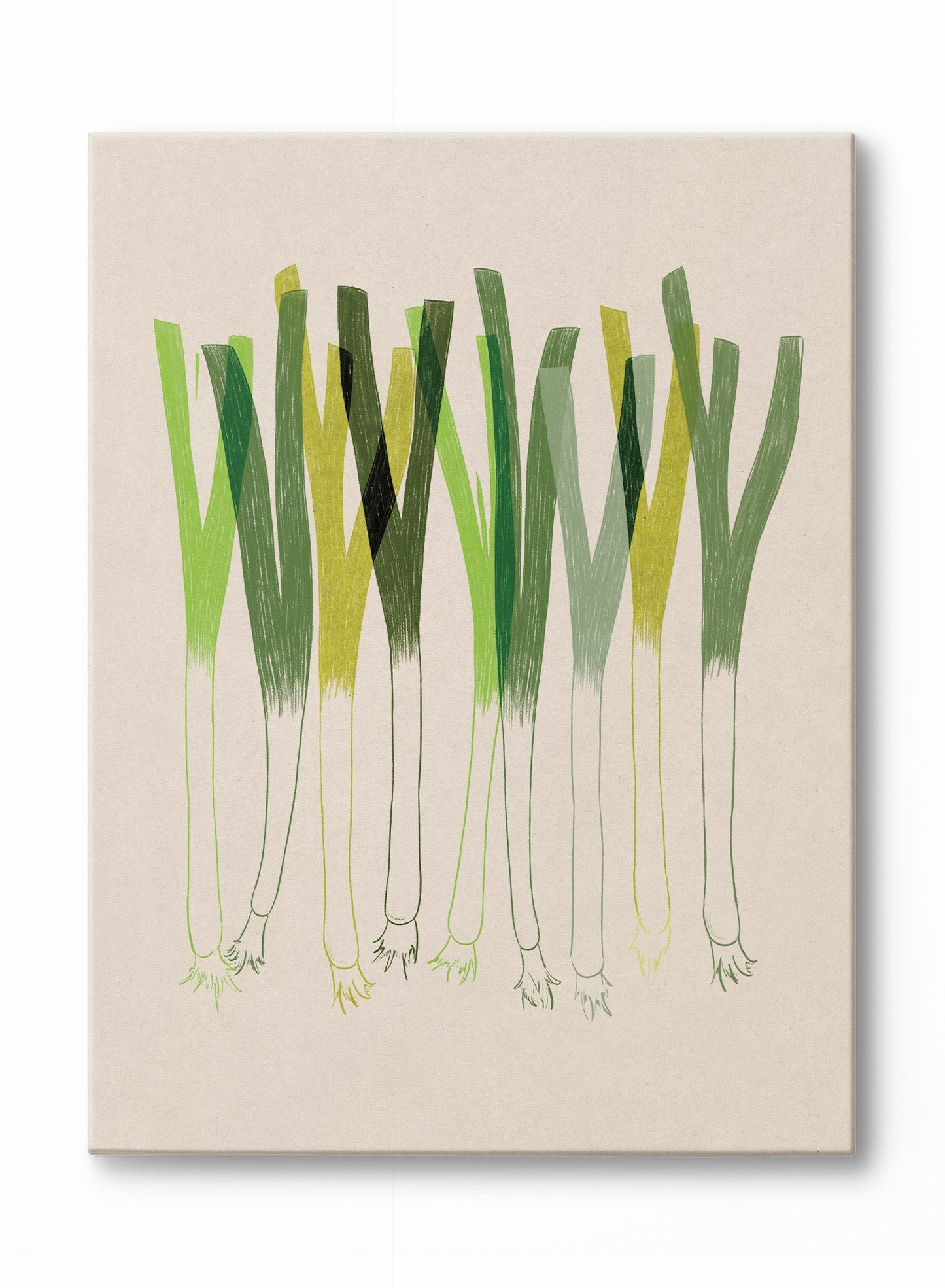 Green Onion Block Print, Poster