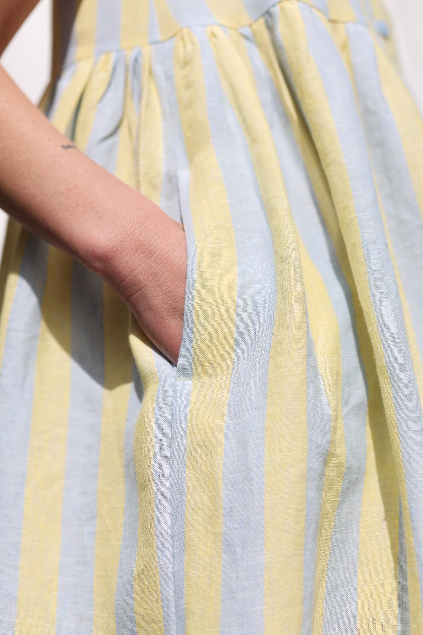 Sailor Collar Sleeveless Linen Dress BETTY / OFFON Clothing